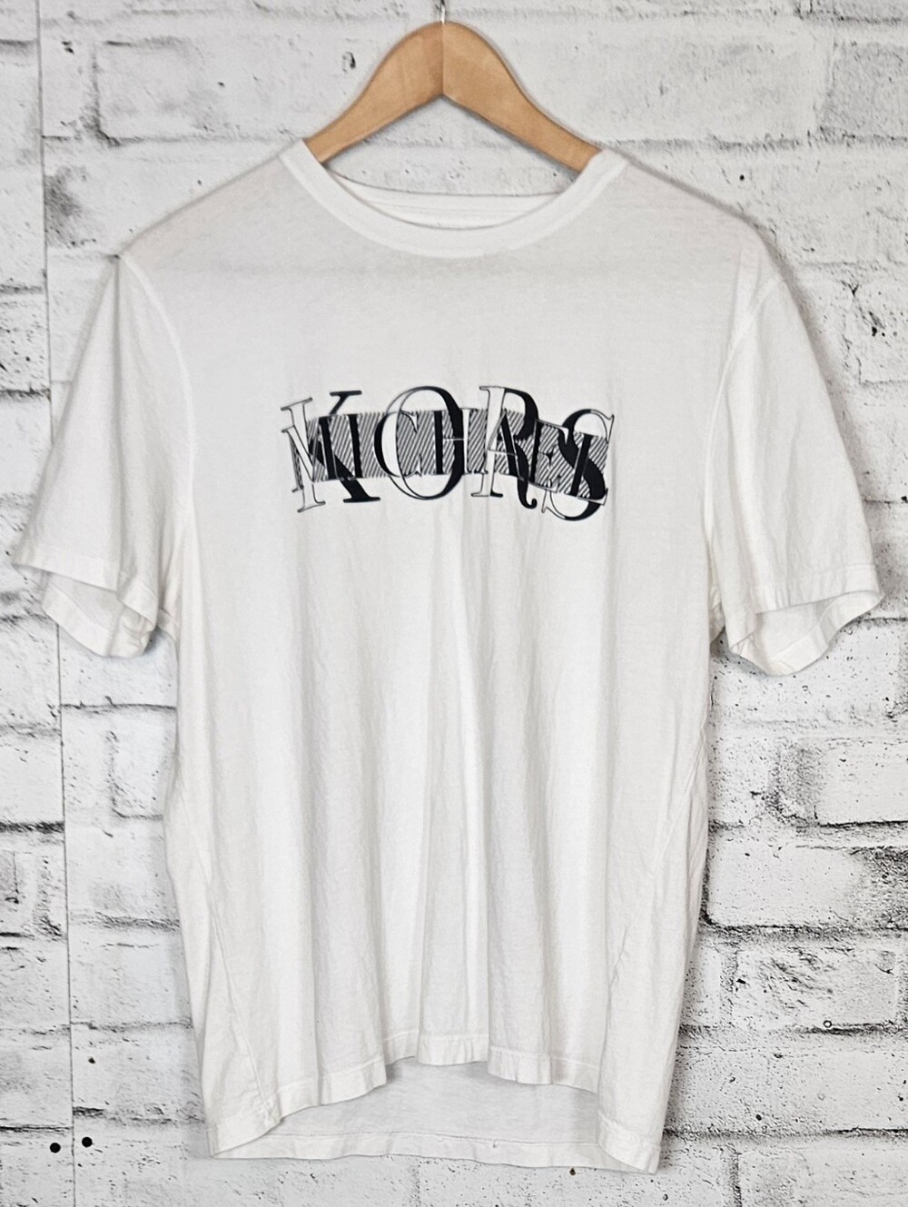 Michael Kors White Logo Graphic Tee Short Sleeve Cotton T Shirt L